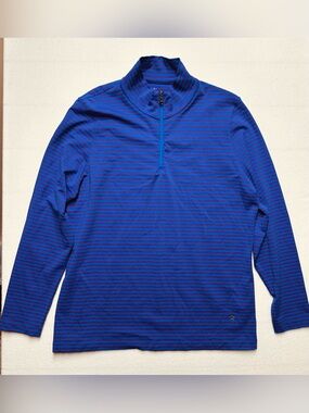 Lohla Sport Women’s XXL Blue Red Stripe Quarter Zip Golf Performance Pullover